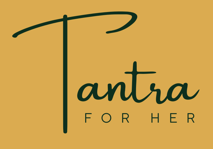 Purrple logo of tantra for her with yellow brown background